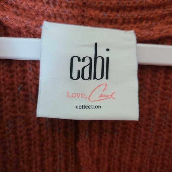 Cabi oversized ribbed knit kimono sleeve cardigan sweater Size Small Orange - Picture 5 of 7